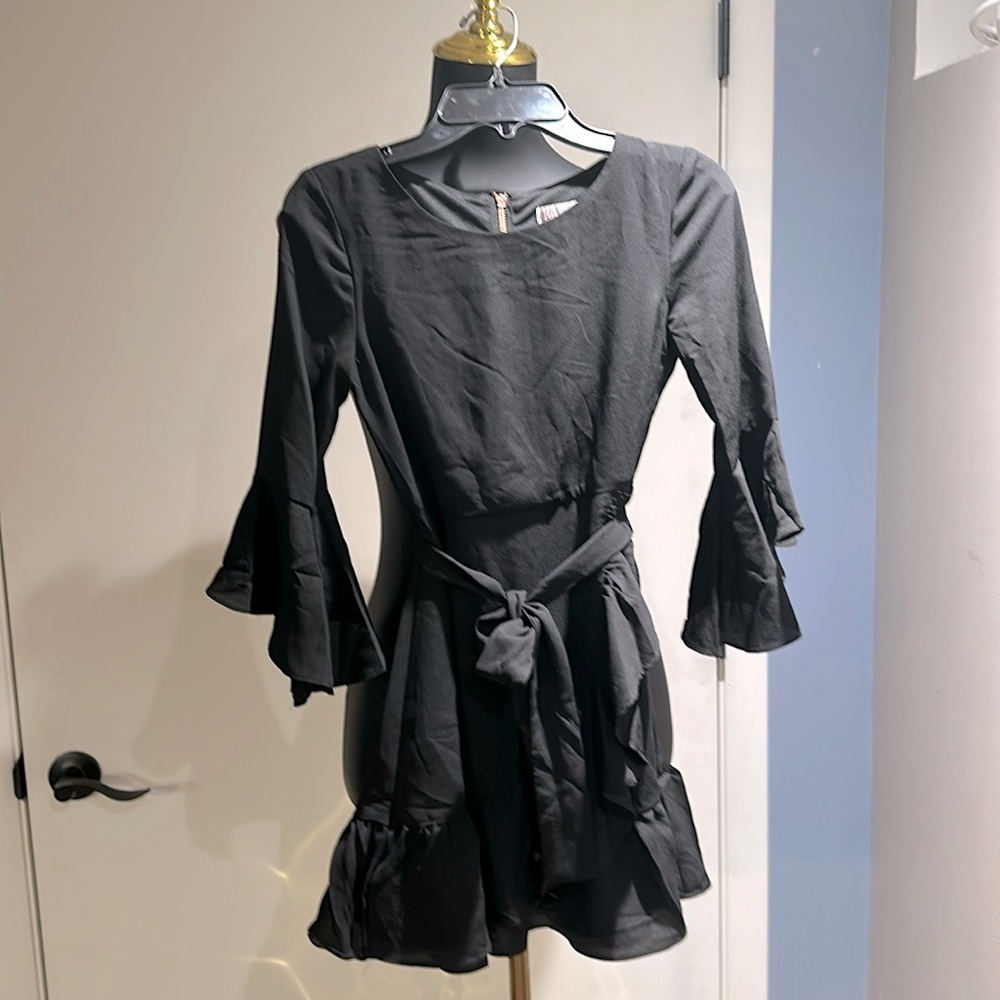 GB girls tie ruffle black dress size 8